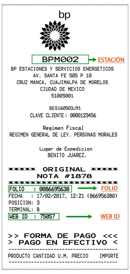 Imagen ticket de compra